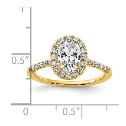 14k Yellow Gold 3/8 Ct. Lab Grown Diamond VS/SI+ G+ 1 Ct. Center Oval Halo Engagement Ring