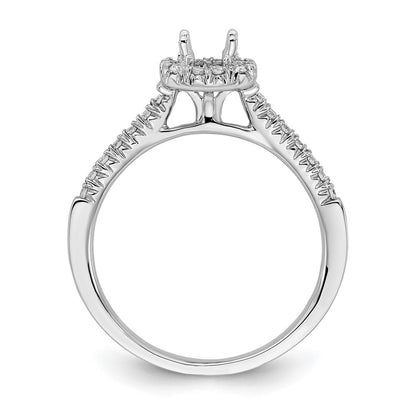 0.37ct. CZ Solid Real 14K White Gold Cushion Halo Engagement Ring