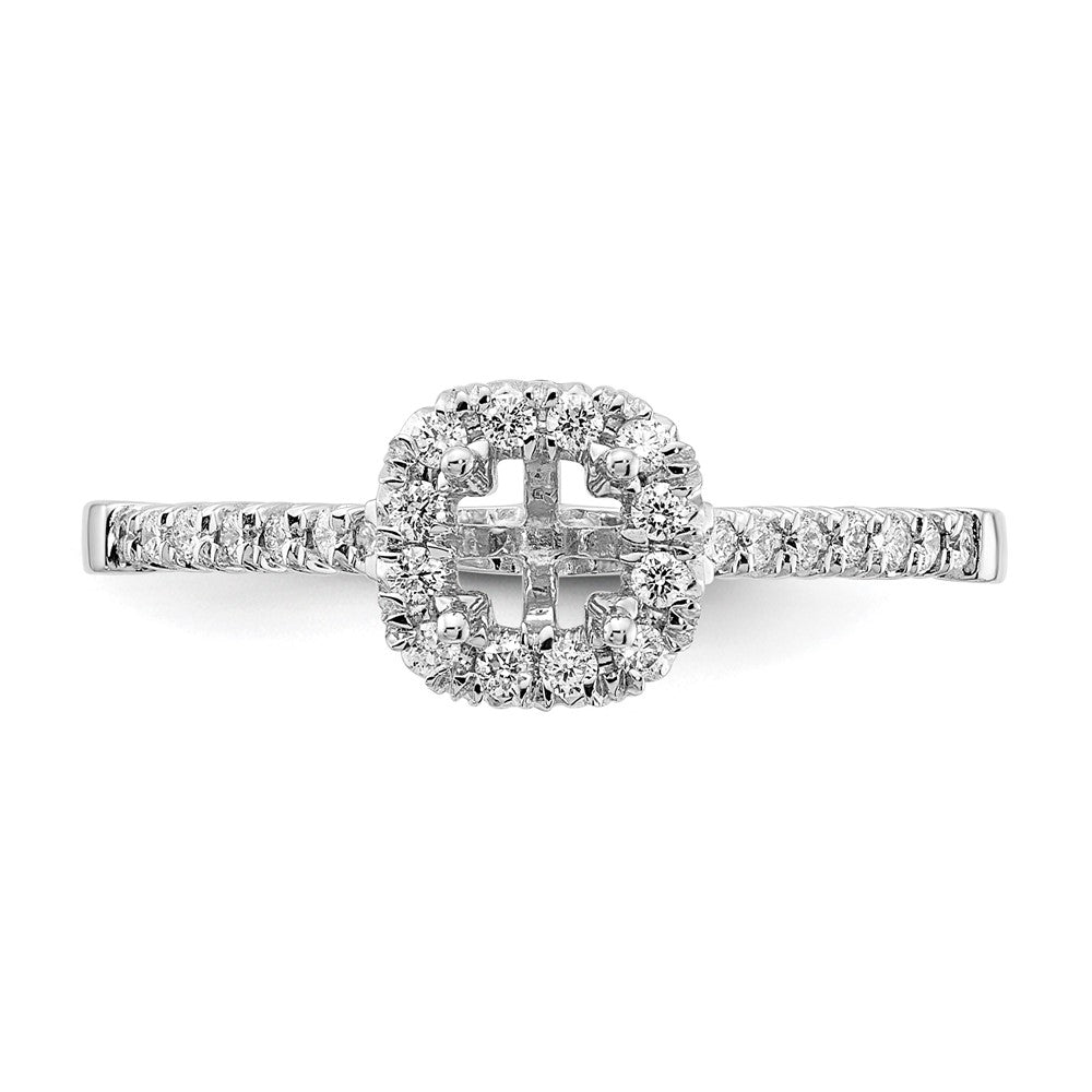 0.37ct. CZ Solid Real 14K White Gold Cushion Halo Engagement Ring