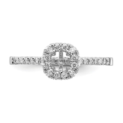 0.37ct. CZ Solid Real 14K White Gold Cushion Halo Engagement Ring