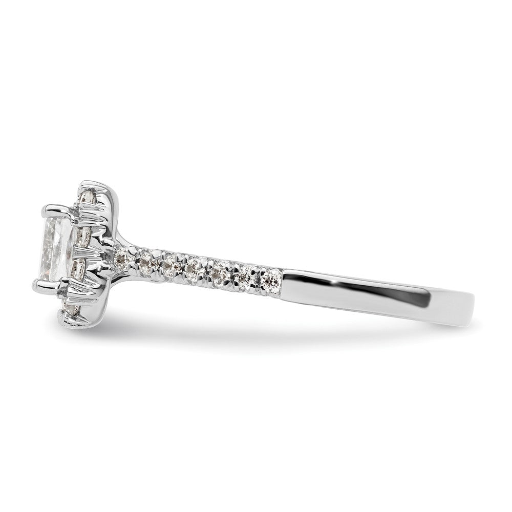 14kw Cushion Halo Simulated Diamond Engagement Ring