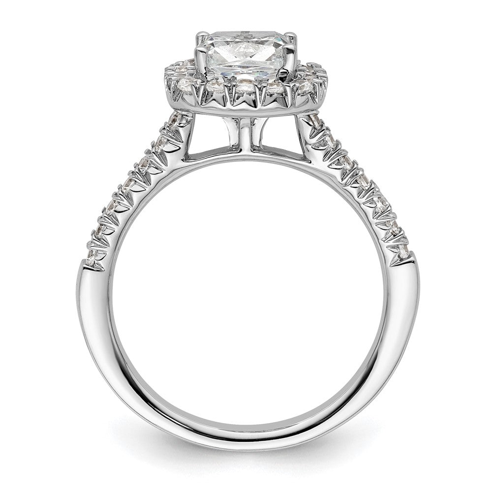 14kw Cushion Halo Simulated Diamond Engagement Ring