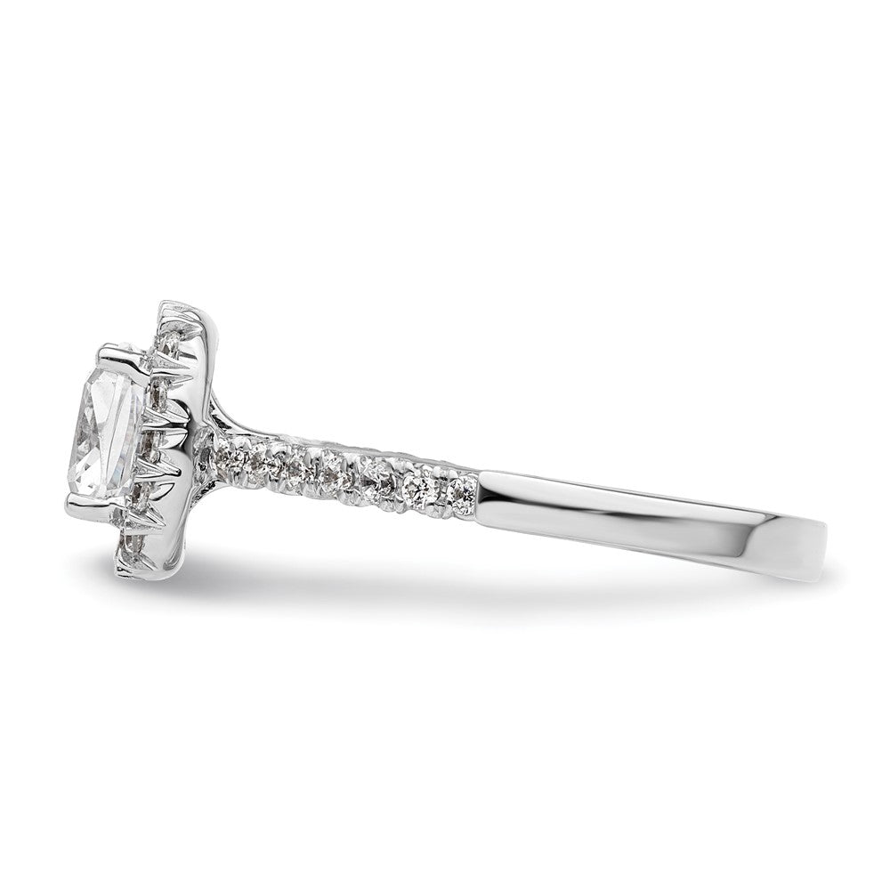 14kw Cushion Halo Simulated Diamond Engagement Ring