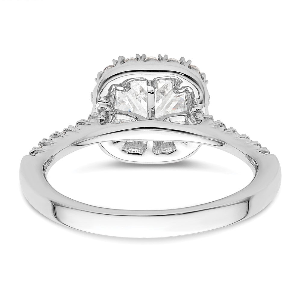 14kw Cushion Halo Simulated Diamond Engagement Ring
