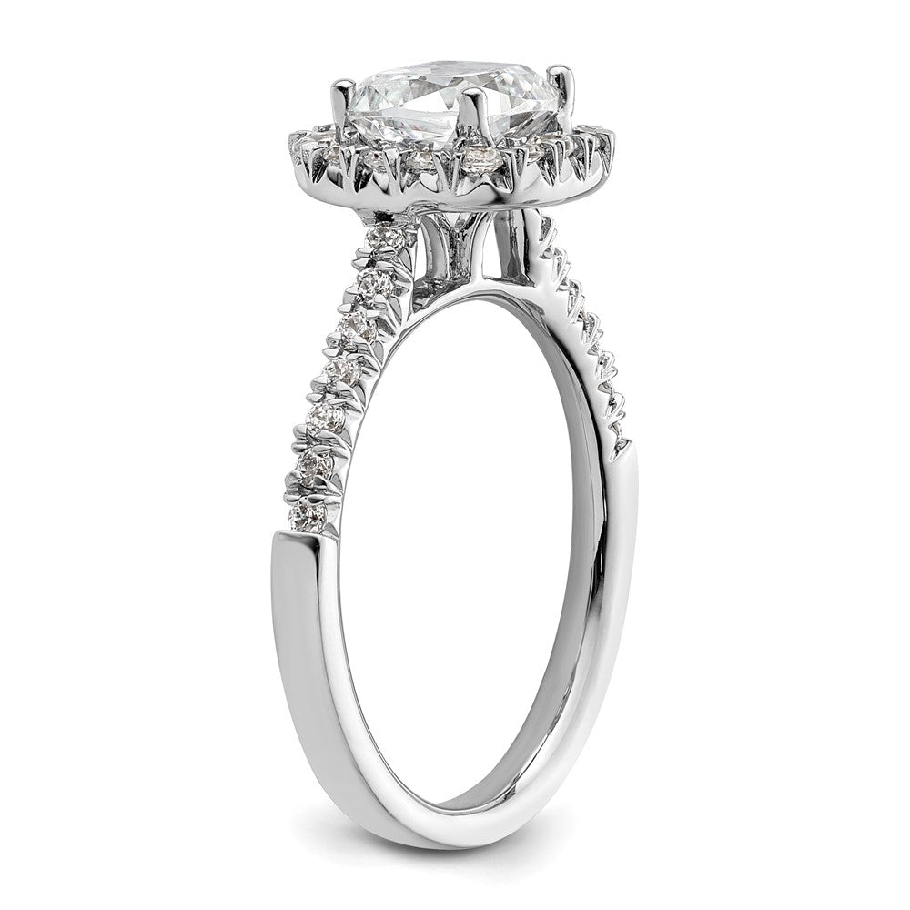 14kw Cushion Halo Simulated Diamond Engagement Ring