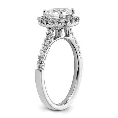 14kw Cushion Halo Simulated Diamond Engagement Ring