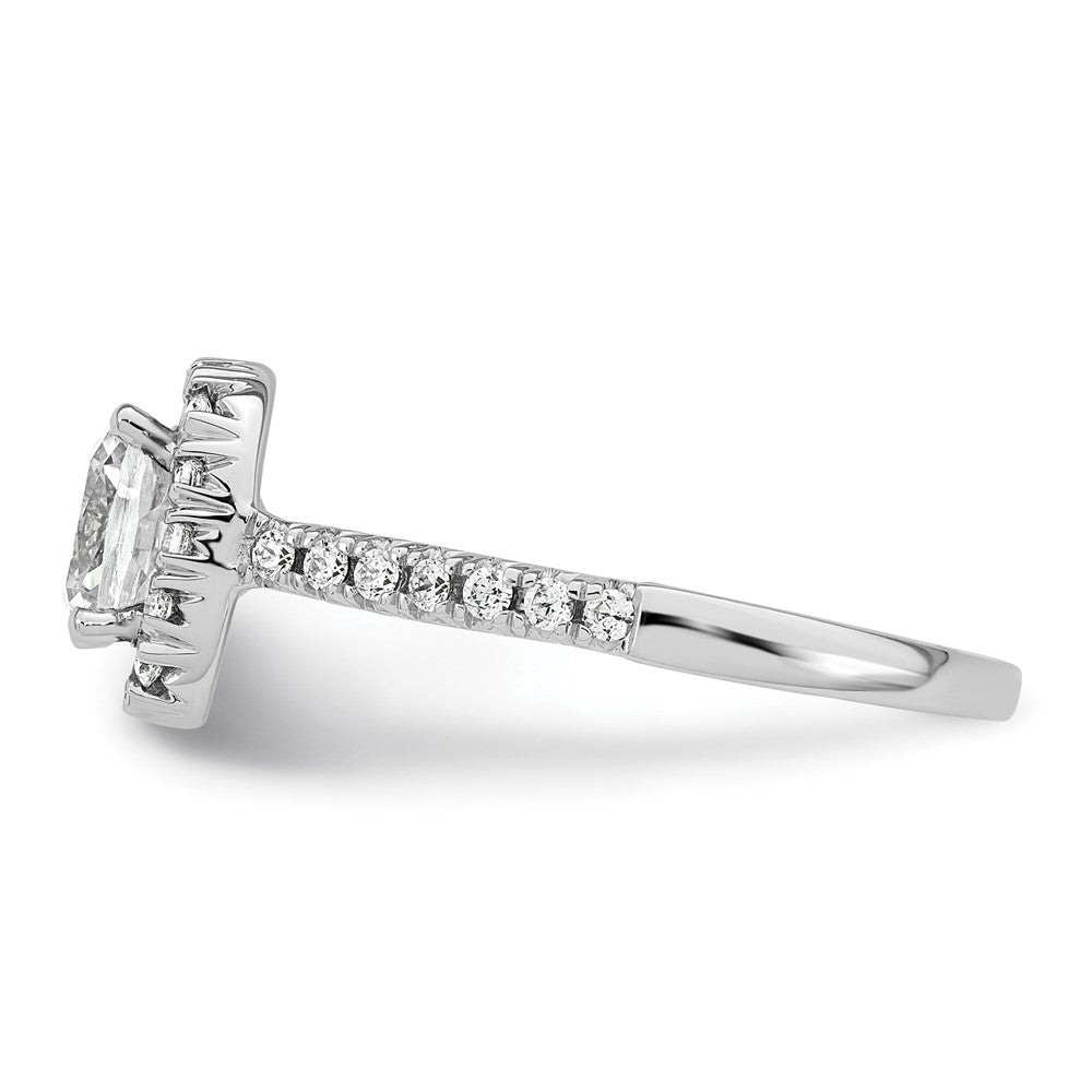 14K White Gold Lab Grown Diamond VS/SI+ G+ Cushion Halo Semi-mount Engagement R