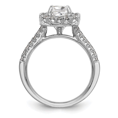 1.25ct. CZ Solid Real 14K White Gold Ascher Halo Engagement Ring