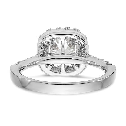 1.25ct. CZ Solid Real 14K White Gold Ascher Halo Engagement Ring