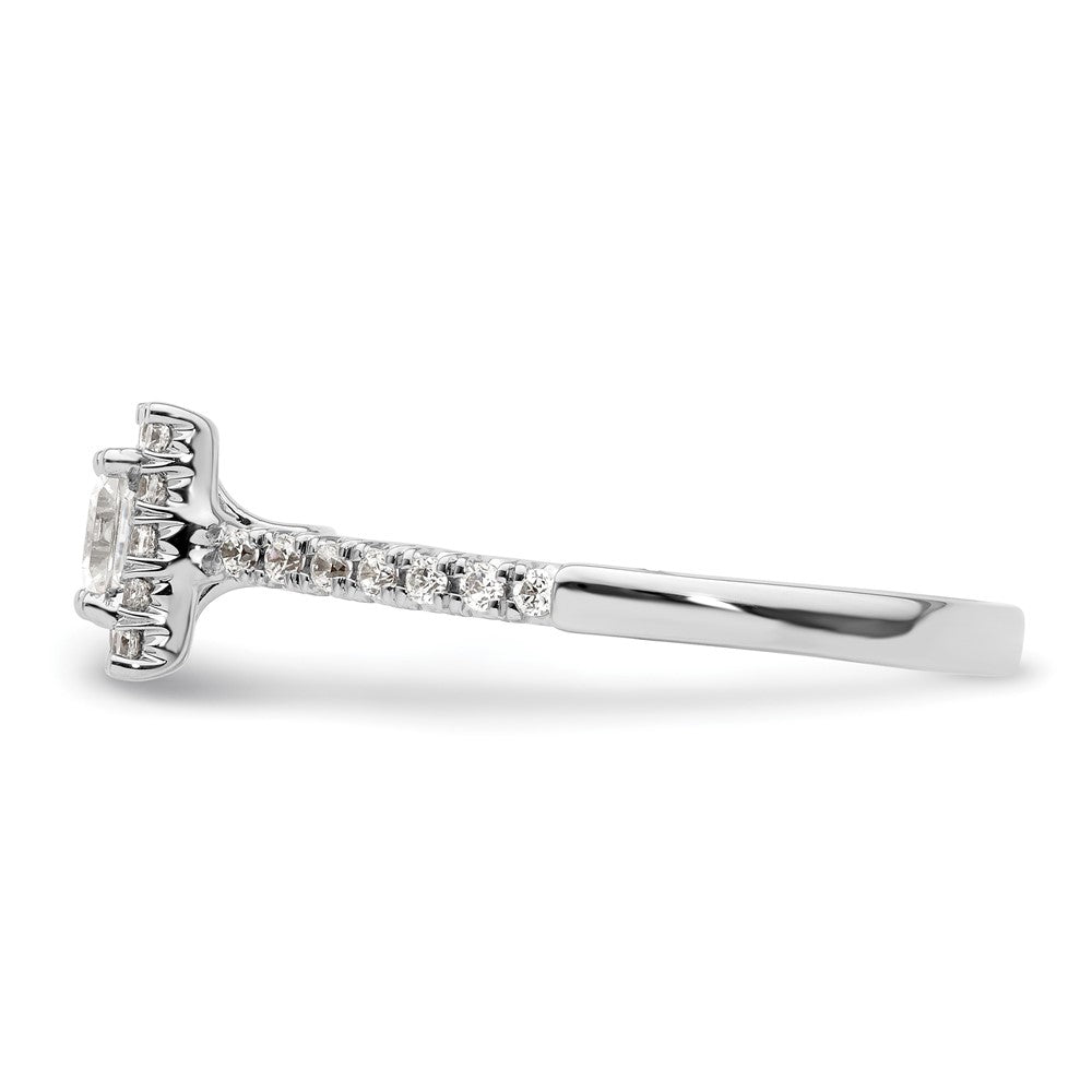 14kw Square Halo Simulated Diamond Engagement Ring