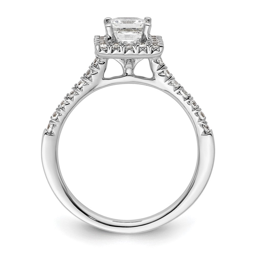 14kw Square Halo Simulated Diamond Engagement Ring