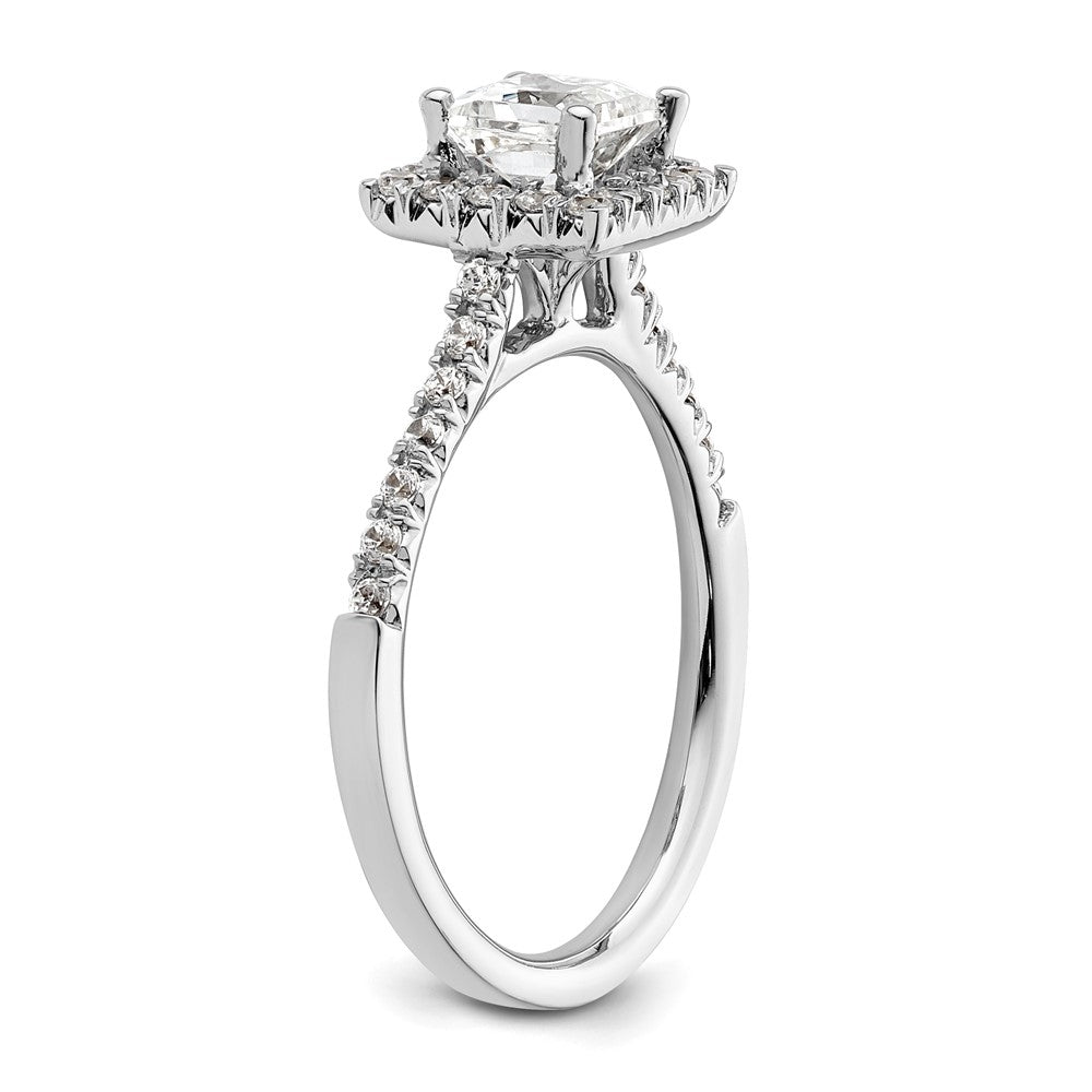 14kw Square Halo Simulated Diamond Engagement Ring