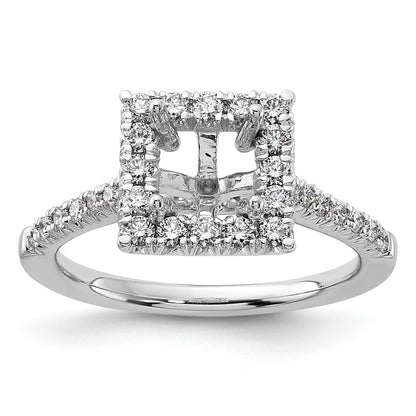 14kw Square Halo Simulated Diamond Engagement Ring