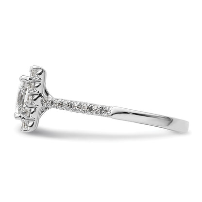 14kw Square Halo Simulated Diamond Engagement Ring