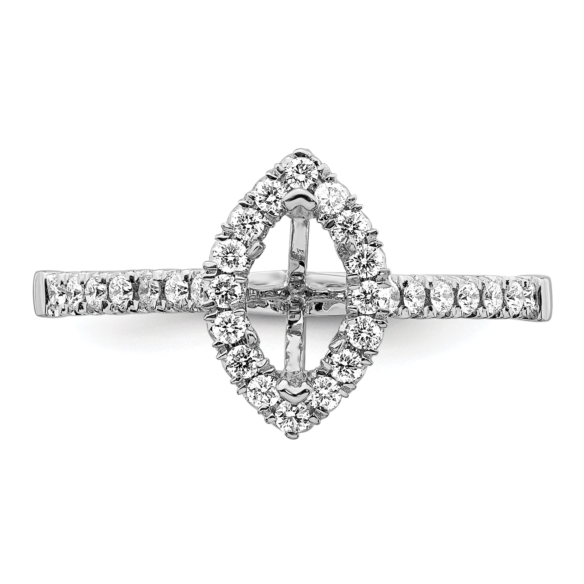 14K White Gold True Origin 1/3 Carat Lab Grown Diamond Vs D E F Semi Mount Marquise Halo Engagement Ring