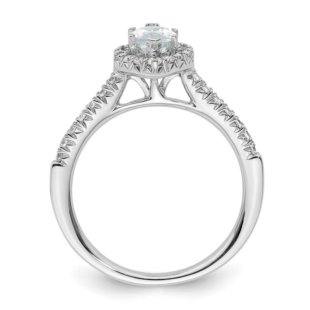 14kw Marquise Halo Simulated Diamond Engagement Ring