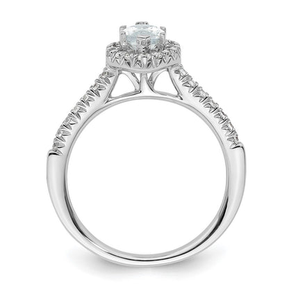 14kw Marquise Halo Simulated Diamond Engagement Ring