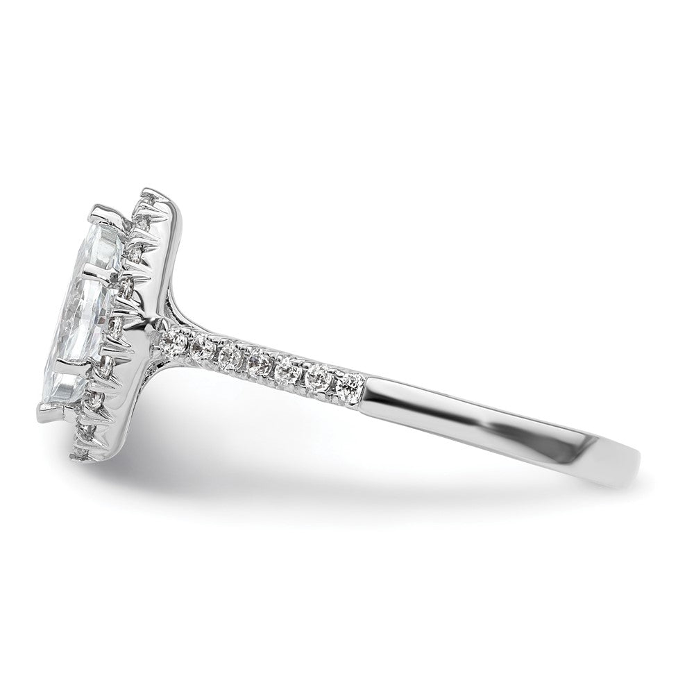 14kw Marquise Halo Simulated Diamond Engagement Ring