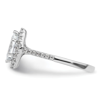 14kw Marquise Halo Simulated Diamond Engagement Ring