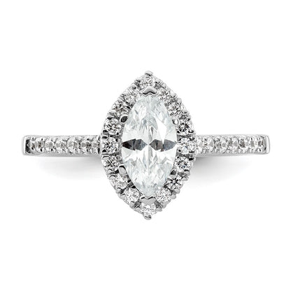 14kw Marquise Halo Simulated Diamond Engagement Ring