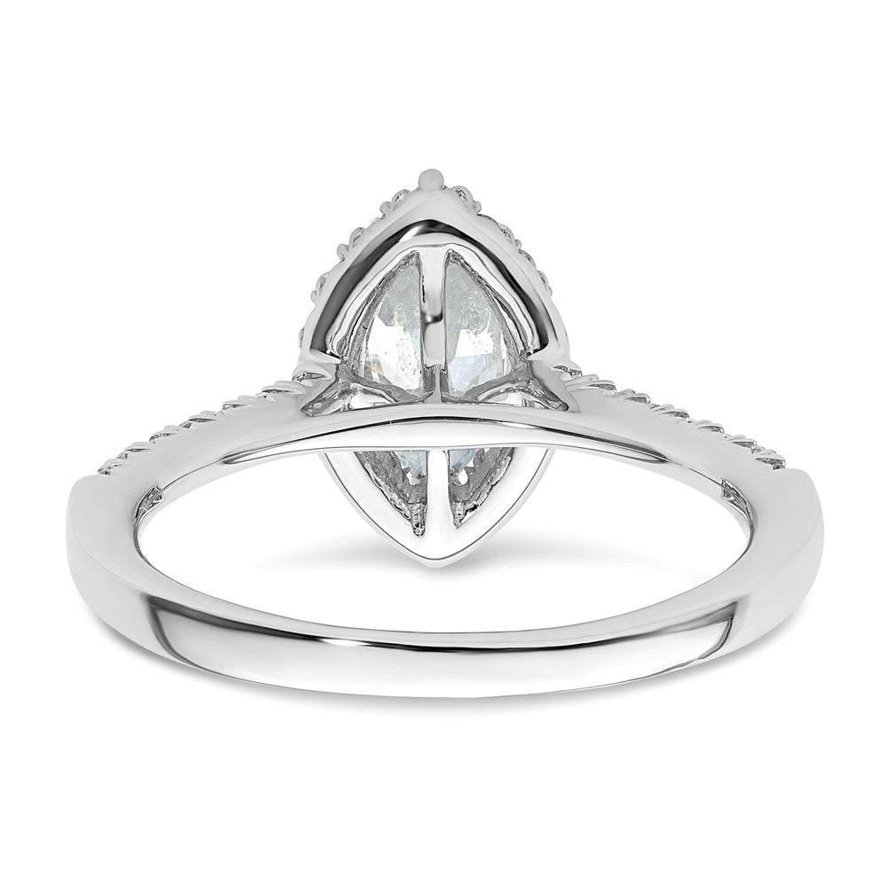 14kw Marquise Halo Simulated Diamond Engagement Ring
