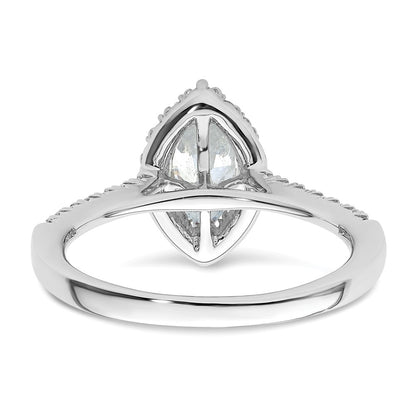 14kw Marquise Halo Simulated Diamond Engagement Ring