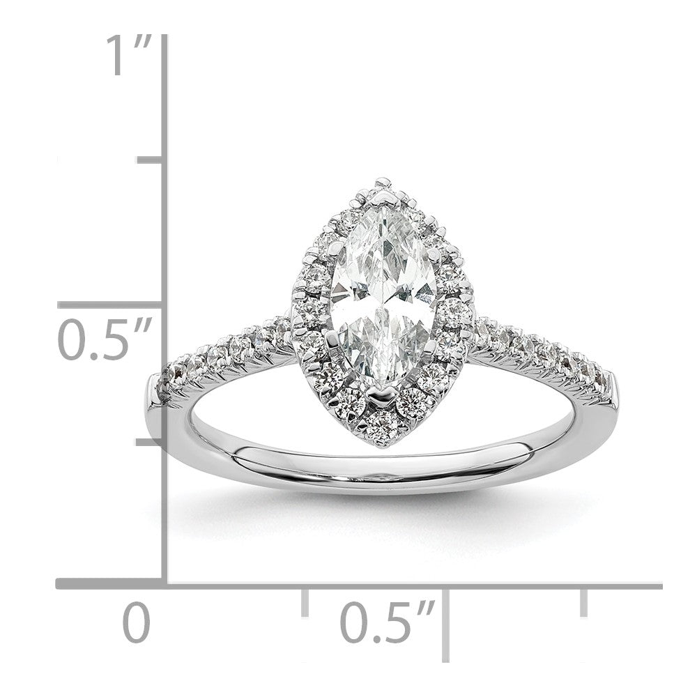 14kw Marquise Halo Simulated Diamond Engagement Ring