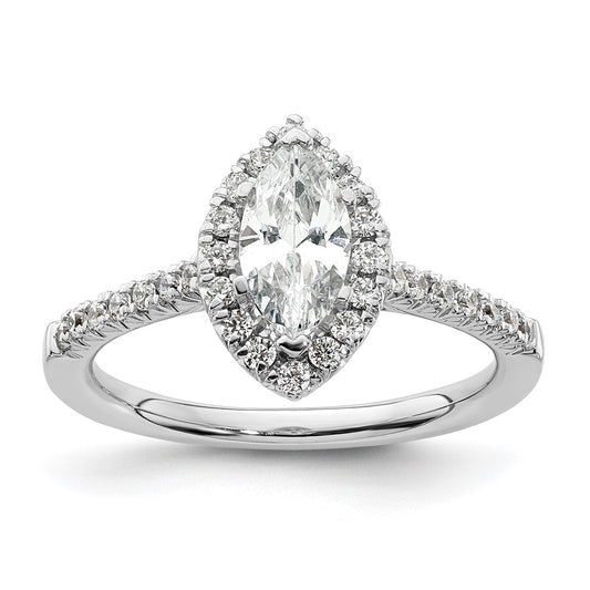 14kw Marquise Halo Simulated Diamond Engagement Ring