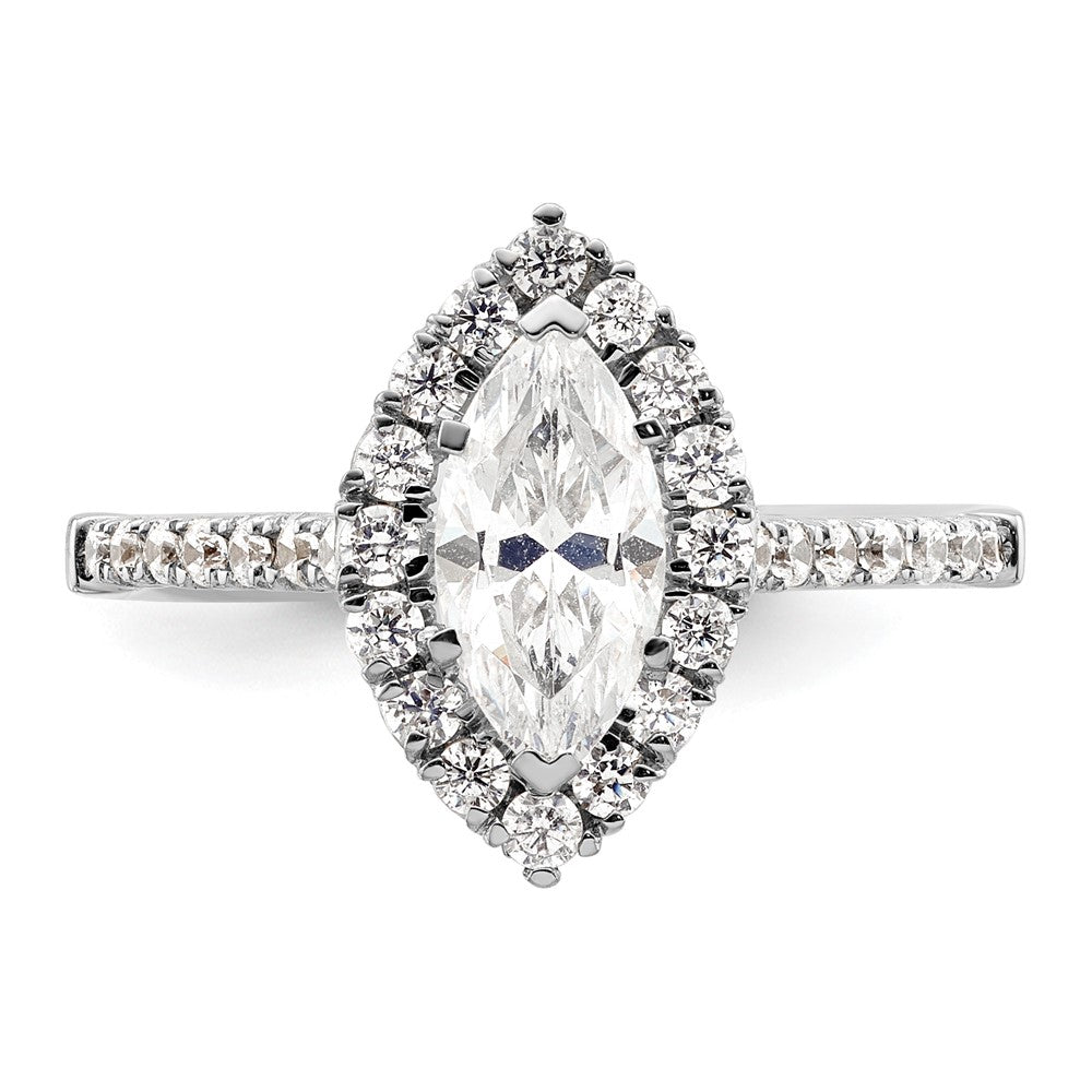 1.25ct. CZ Solid Real 14K White Gold Marquise Halo Engagement Ring