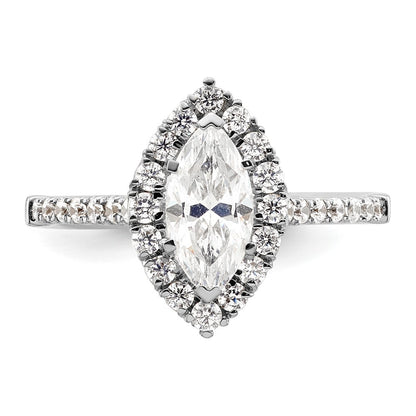 1.25ct. CZ Solid Real 14K White Gold Marquise Halo Engagement Ring
