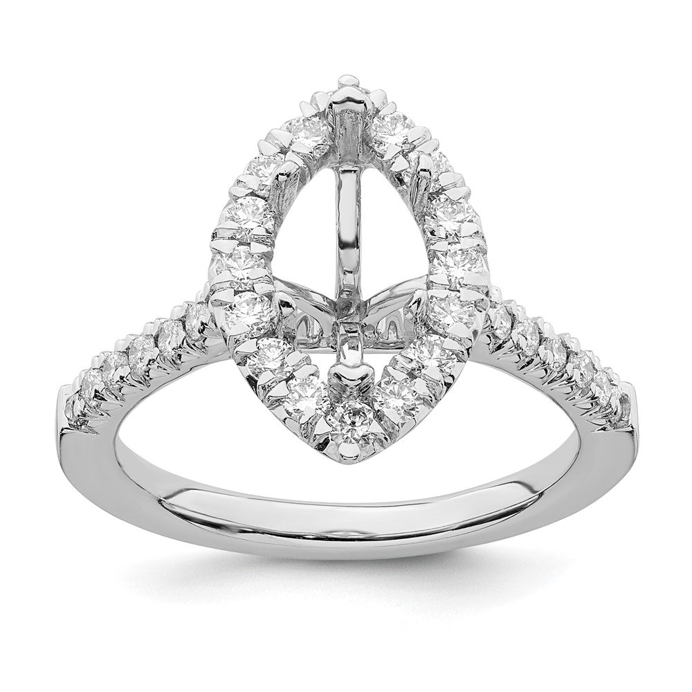 14kw Marquise Halo Simulated Diamond Engagement Ring