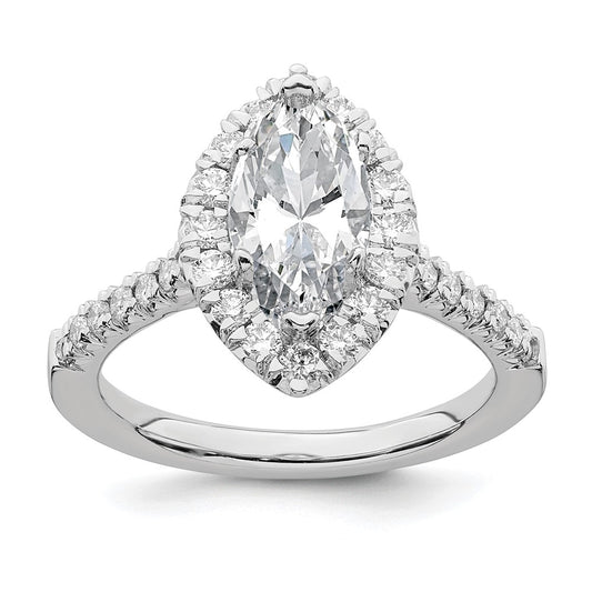 14kw Marquise Halo Simulated Diamond Engagement Ring