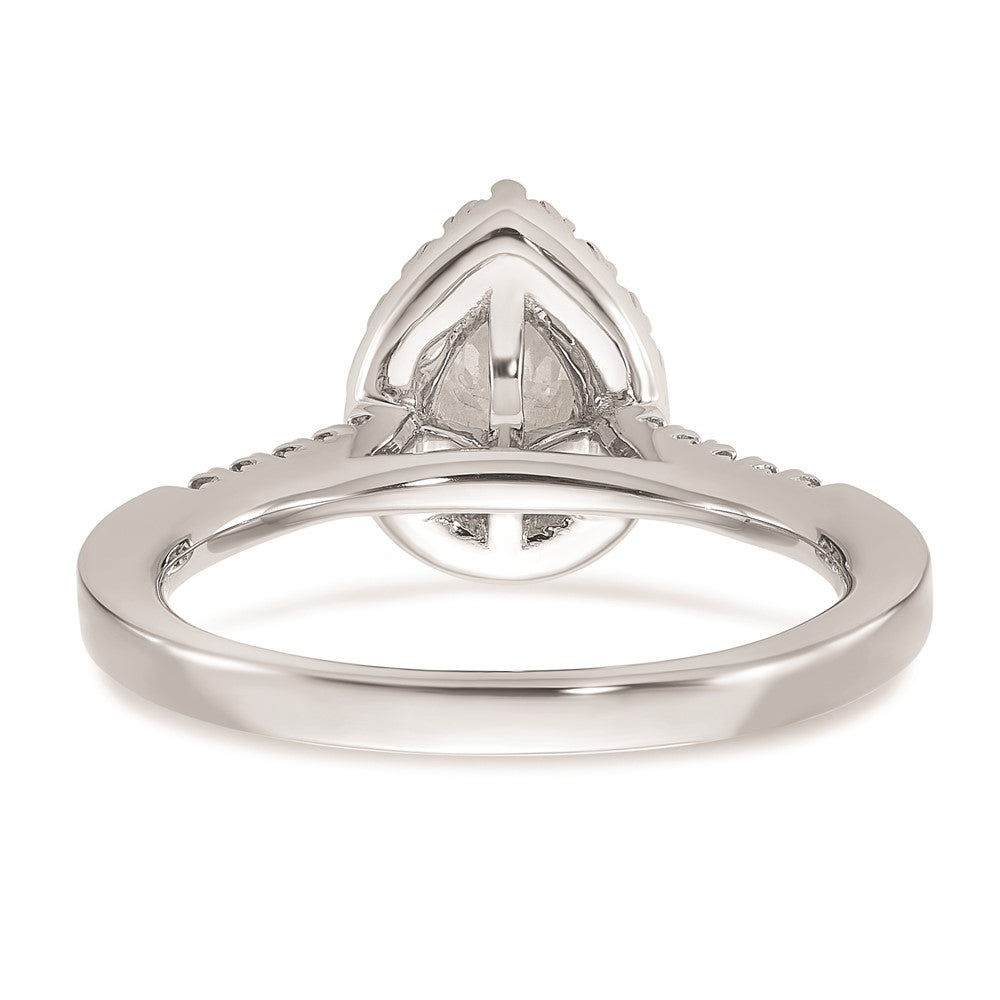 14kw Pear Halo Simulated Diamond Engagement Ring