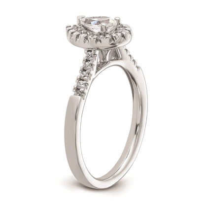 14kw Pear Halo Simulated Diamond Engagement Ring