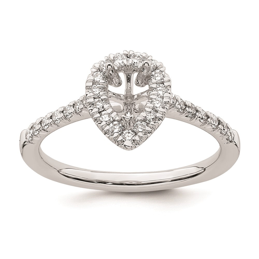 14kw Pear Halo Simulated Diamond Engagement Ring