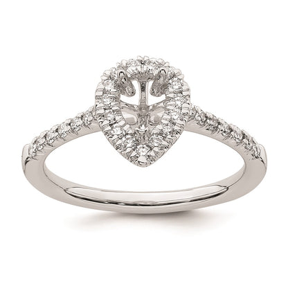 14kw Pear Halo Simulated Diamond Engagement Ring