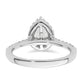 14k White Gold 1/3 Ct. Lab Grown Diamond VS/SI+ G+ 3/4 Ct. Center Pear Halo Engagement Ring