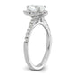 14k White Gold 1/3 Ct. Lab Grown Diamond VS/SI+ G+ 3/4 Ct. Center Pear Halo Engagement Ring