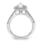 14k White Gold 3/8 Ct. Lab Grown Diamond VS/SI+ G+ 1 Ct. Center Pear Halo Engagement Ring