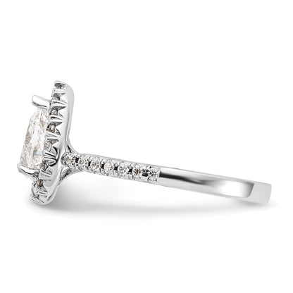 14kw Pear Halo Simulated Diamond Engagement Ring