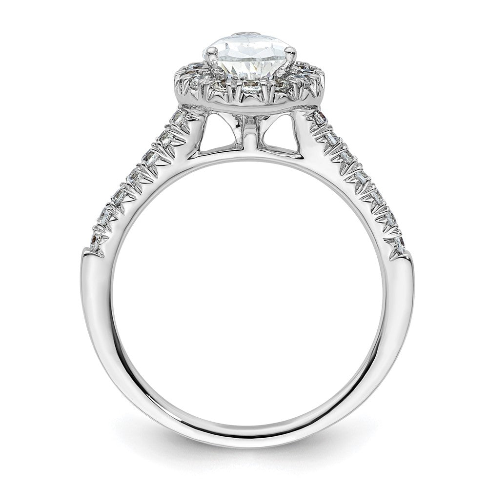 14kw Pear Halo Simulated Diamond Engagement Ring