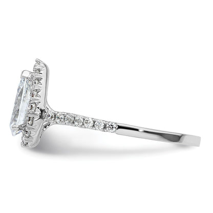 14kw Pear Halo Simulated Diamond Engagement Ring