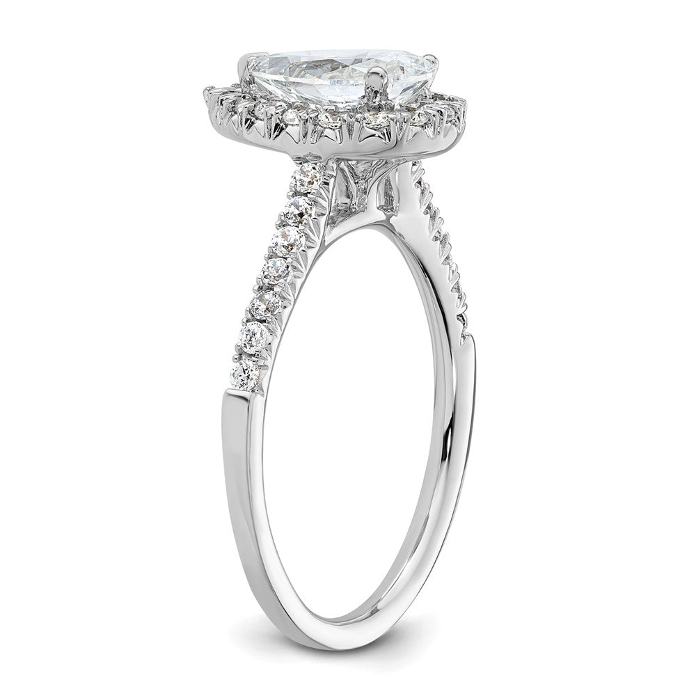 14kw Pear Halo Simulated Diamond Engagement Ring