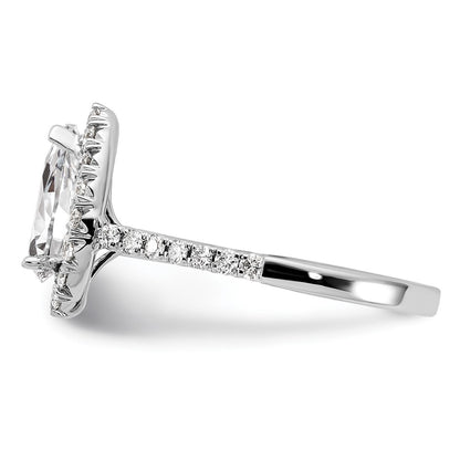 14kw Pear Halo Simulated Diamond Engagement Ring