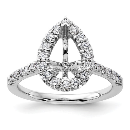 14kw Pear Halo Simulated Diamond Engagement Ring