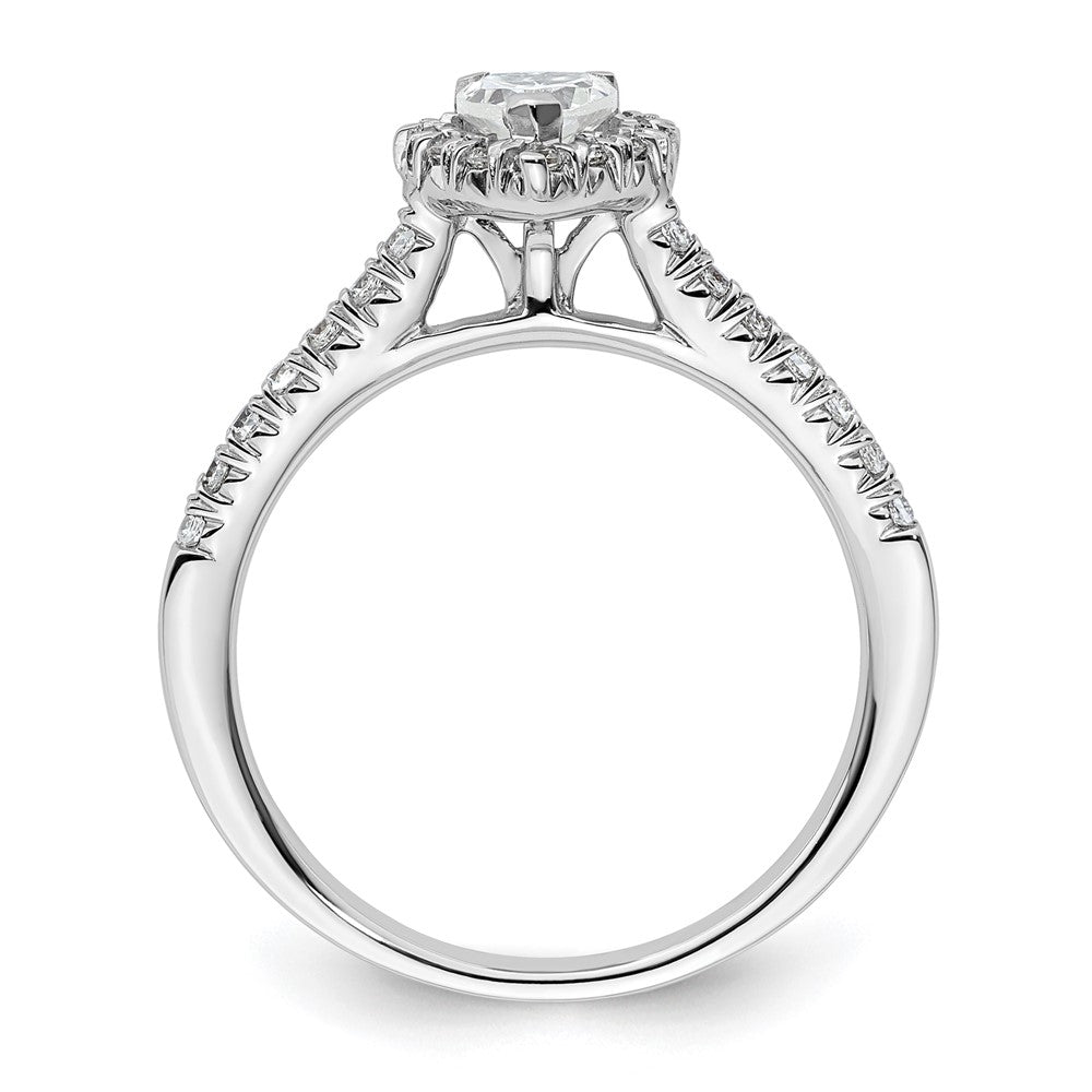 14kw Heart Halo Simulated Diamond Engagement Ring
