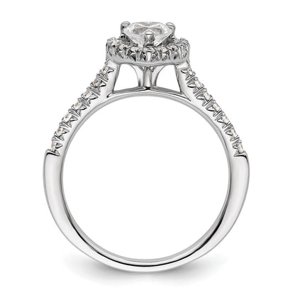 14kw Heart Halo Simulated Diamond Engagement Ring