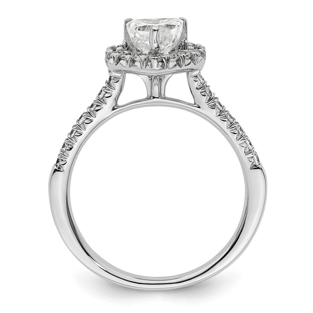 14kw Heart Halo Simulated Diamond Engagement Ring