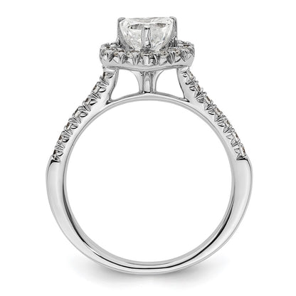 14kw Heart Halo Simulated Diamond Engagement Ring