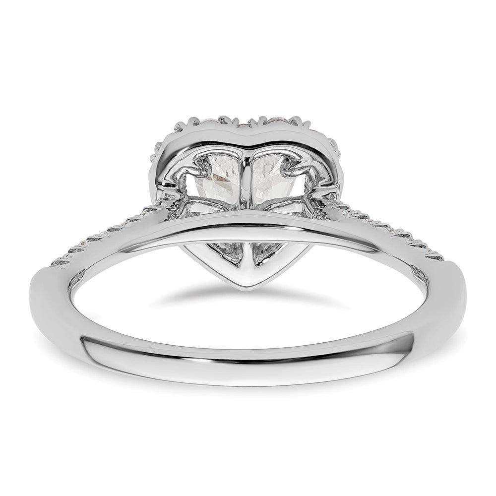 14kw Heart Halo Simulated Diamond Engagement Ring